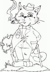 Coloring Smoking Cat Fat Cigar Pages Colouring 95kb للتلوين Kids Choose Board Cool Drawings sketch template