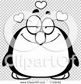 Infatuated Penguin Chubby Outlined Coloring Clipart Cartoon Vector Cory Thoman sketch template