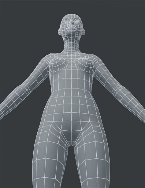 artstation female body base mesh 3d model game assets