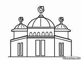 Masjid Mewarnai Mosque Worship Badd Mewarna Ramadan Kunjungi Getdrawings Moscheen sketch template