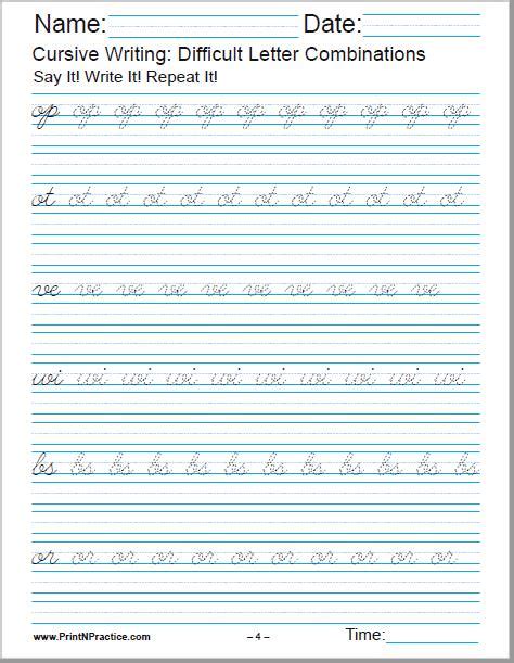 cursive writing practice sheets    letter join worksheets