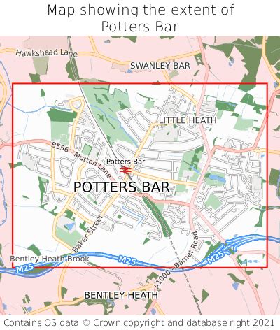 potters bar potters bar   map
