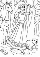 Coloring Barbie Horse Bear Printable Girls Pages Princess sketch template