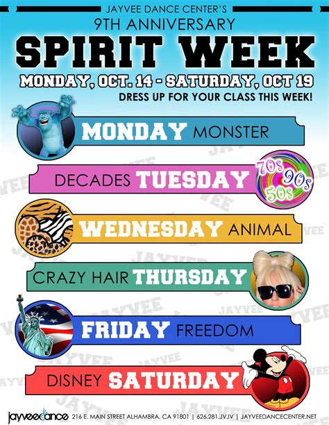 spirit week flyer template   school spirit week spirit week
