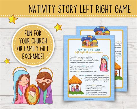 printable left  christmas game nativity story left etsy