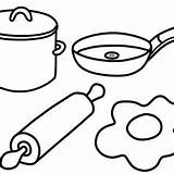 Kitchen Utensils Coloring Pages Cooking Drawing Getdrawings sketch template