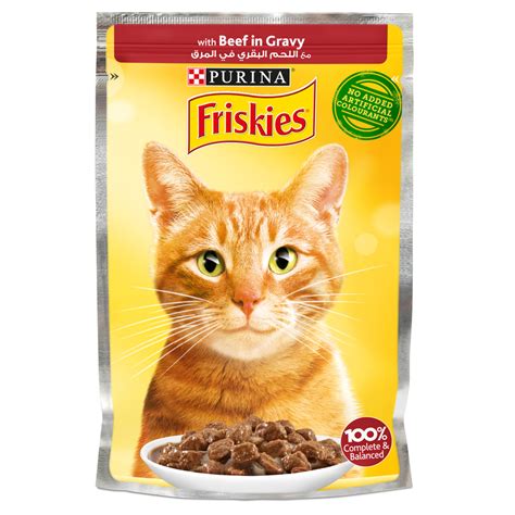 Purina Friskies Beef Chunks In Gravy Wet Cat Food Pouch 85g Online At