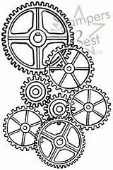 Steampunk Gears Cogs Clocks Template Stencils sketch template