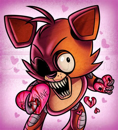 How To Draw Valentine Foxy The Fox Step By Step Valentines Seasonal