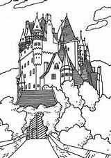 Coloring Castle Pages Drawing German Castles Disney Eltz Colouring Neuschwanstein Palace Burg Book Outline Buckingham Germany Great Color Printable Kids sketch template