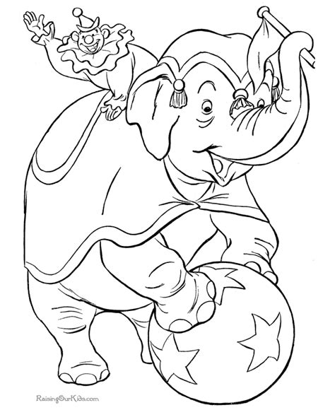 circus elephant coloring page