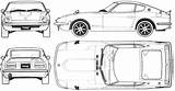 240z Datsun Blueprint 1972 3d Car Drawingdatabase Modeling sketch template