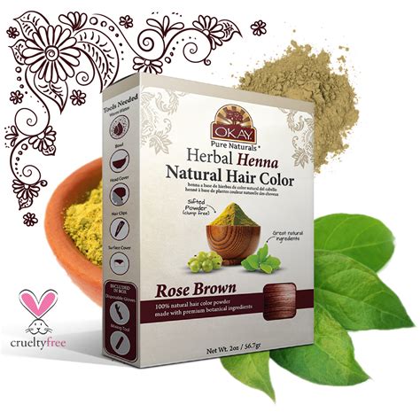 Herbal Henna Hair Color Rose Brown Natural Hair Coloring Solution