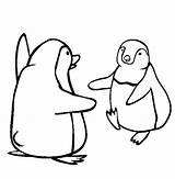Coloring Happy Penguins Hugging Each Two Other Color Kids Clipartbest Bulk Feet Drawing Pages Clipart sketch template