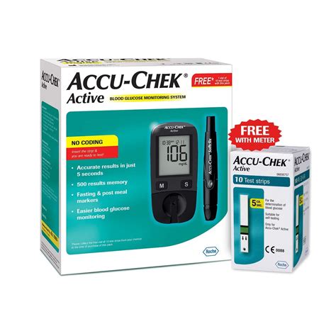 accu chek active blood glucose meter kit   strips   personal  days id