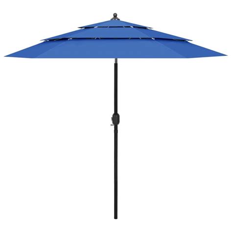 parasol   niveaux avec mat en aluminium bleu azure   vidaxl leroy merlin
