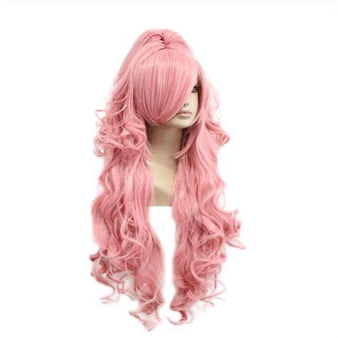 amazoncom synthetic haircosplay wig pink red curly wigs  ponytail  beauty