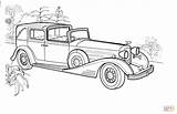 Cadillac Coloring Car Pages Town Cars Color Silhouettes Old Drawing Classic sketch template