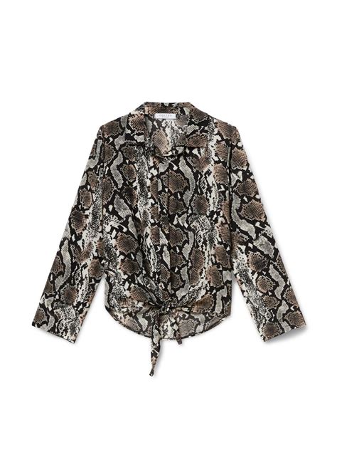 snake knotted blouse costes fashion mode blouse slangenprint