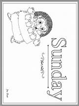 Week Days Coloring Sunday Pages Jan Brett Janbrett Colouring Printable Click Subscription Downloads Gif Hedgie sketch template