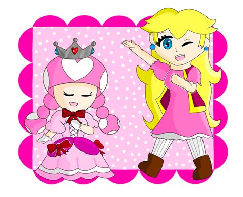 princess toadette and just peach by macartist1 on deviantart