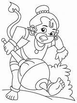 Hanuman Coloring Ji Pages Kids sketch template