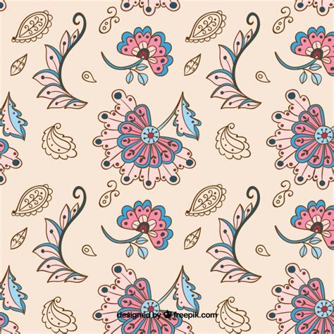 vintage batik pattern  beige vector