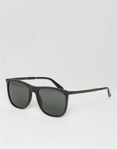 lyst gucci square sunglasses gg 1129 s in black for men