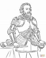 Coloring Pages Cortés Hernán Hernan Cortes Discovery Age Drawing sketch template