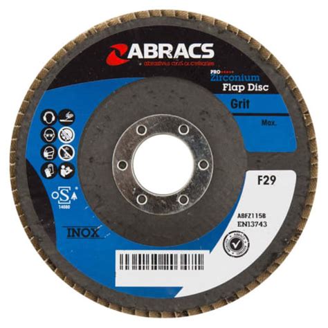 abracs abfzb zirconium flap discs fine  grit   mm