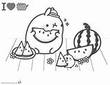 Pusheen Coloring Pages Watermelon Printable Kids Adults Color sketch template