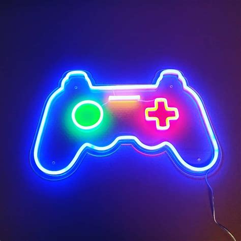 atledneonsigns  instagram game controller video game bedroom game controller art neon