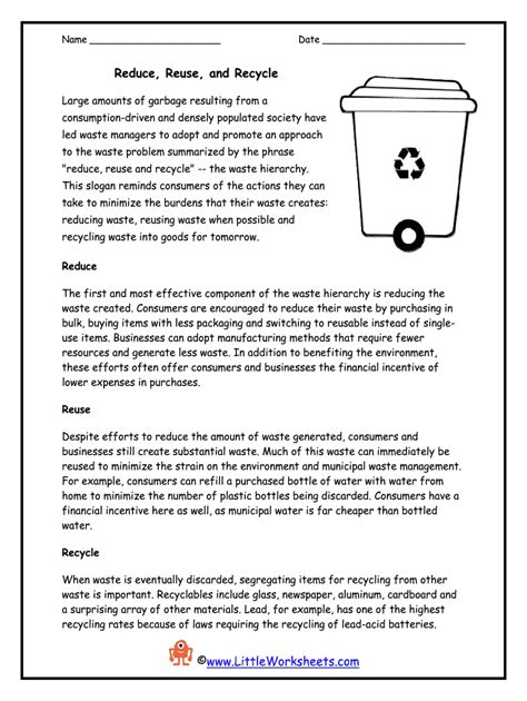 recycling reading comprehension    fill  sign printable