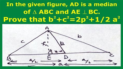 in given figure ad is a median of triangle abc and ae is perpendicular