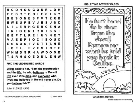 coloring pages  kids   adron  easter bible themed activity