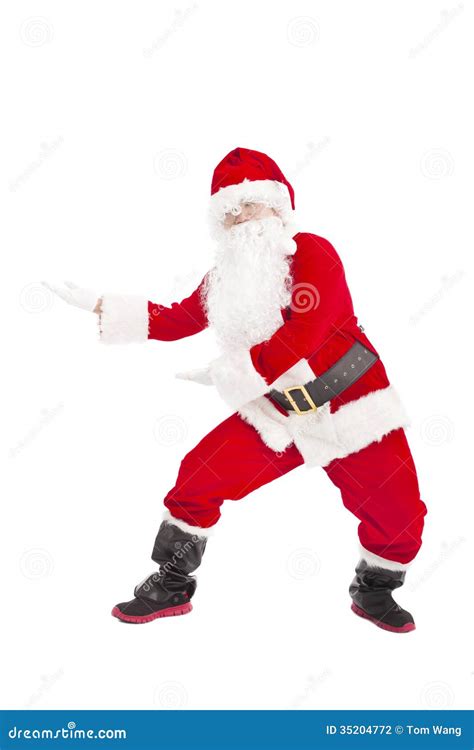 happy christmas santa claus dancing stock photography image
