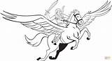 Coloring Pegasus Valkyrie Pages Riding Clipart Horse Flying Drawing Drawings 26kb 1500 sketch template
