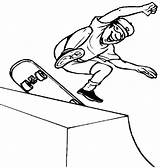 Coloring Skateboard Skateboarding Pages Skateboarder Halfpipe Skateboards Print Color Boy Tricks Gif sketch template