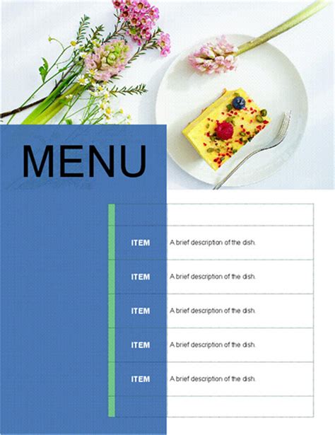 restaurant menu templates  ms word google docs