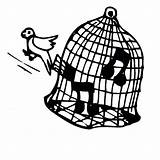 Cage Bird Coloring Pages Canary Singing Flying Parrot Couple Getdrawings Getcolorings Drawing sketch template
