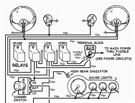 street rod wiring diagrams  magic   horn circuit route  hot