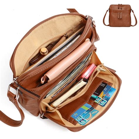 women leather zipper crossbody shoulder bag travel handbag card holder purse walmart canada