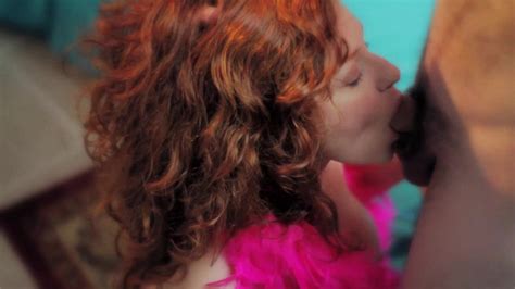 astonishing redhead chick gives a gorgeous blowjob in art of blowjob style