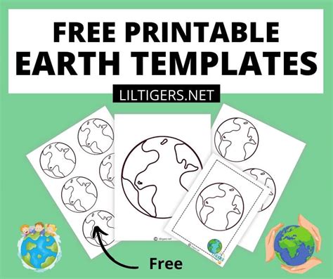 printable earth template  lil tigers lil tigers