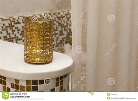 golden spa center stock photo image  candel flame
