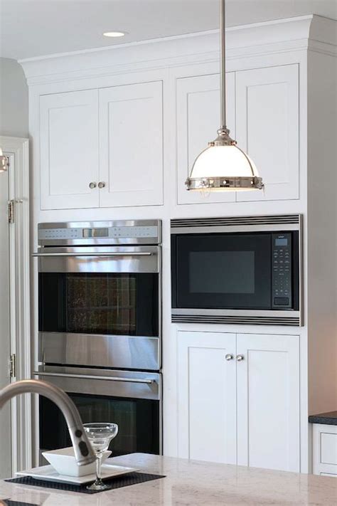 microwave nook traditional kitchen mullet cabinets wall oven kitchen white kitchen