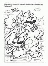 Coloring Mario Pages Bros Print Everfreecoloring sketch template