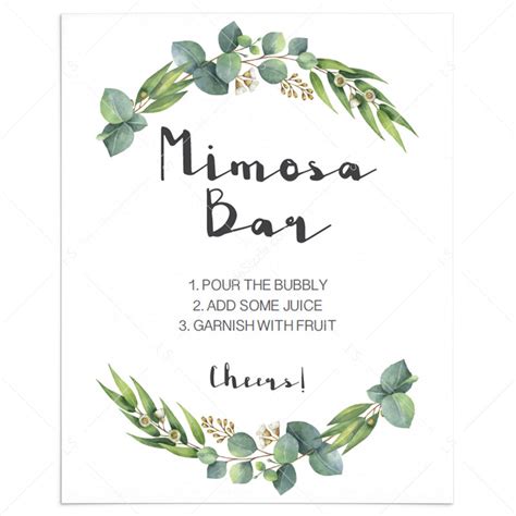 mimosa sign printable  printable word searches