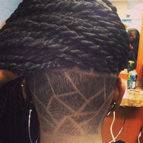 me nape shave and senegalese twist half shaved hair box braids