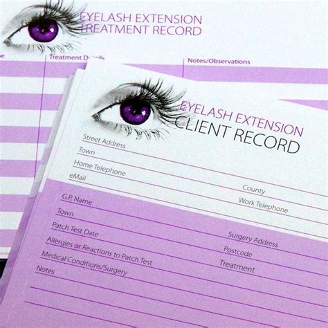 eyelash extension client record cards  eyelash emporium  eyelash